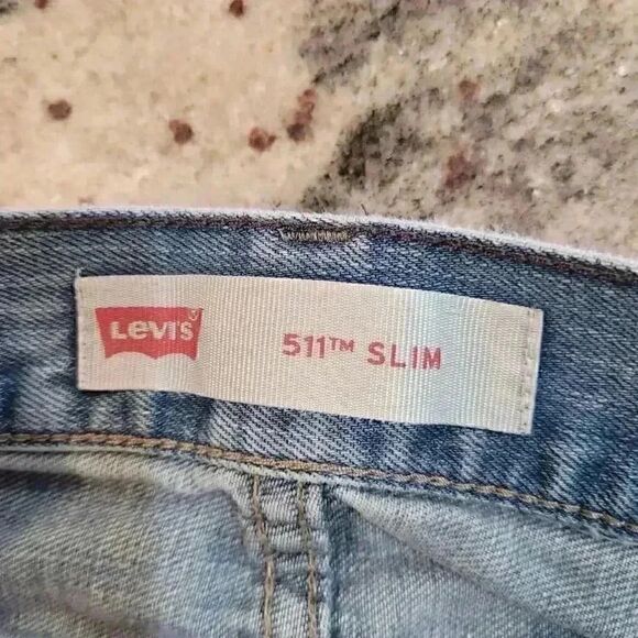 Levi's 511 Girl's Blue Cotton Medium Wash Slim Denim Jeans - Picture 3 of 9